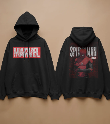 (MARVEL) Spider-Man Hoodie (Black)