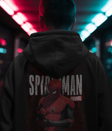 (MARVEL) Spider-Man Hoodie (Black)