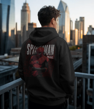 (MARVEL) Spider-Man Hoodie (Black)