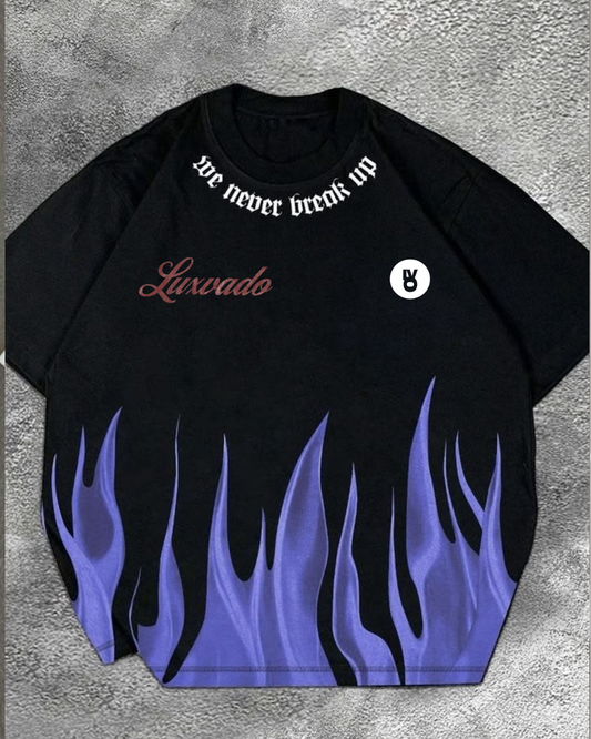 Purple Flame On Night T-Shirt