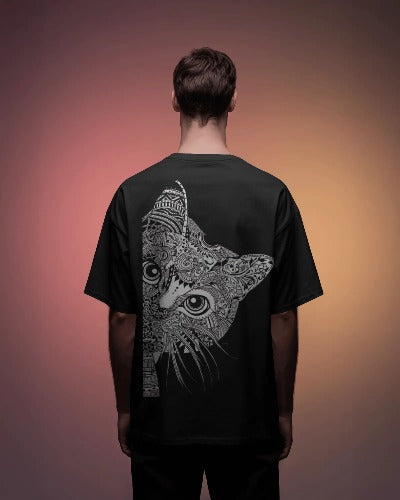 Mandala Cat Oversized T-Shirt